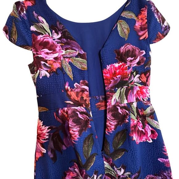 Anthropologie Moulinette Soeurs Rosado Blue Floral Sheath Dress Sz 4 Pockets EC - Picture 10 of 16